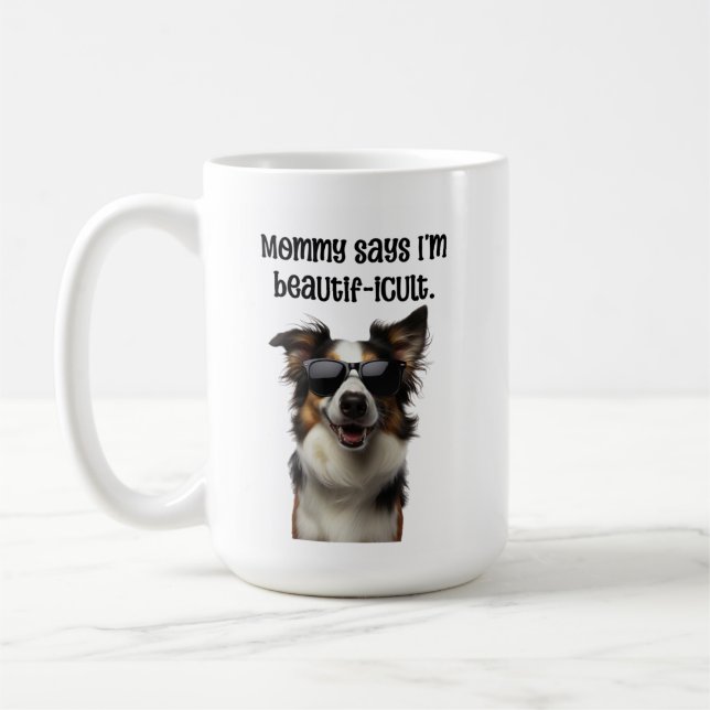 Caneca De Café Mamãe Diz Que Eu Sou Border Collie Engraçado e Bon (Esquerda)