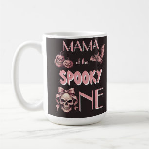 Caneca De Café Mamãe do Espiritoso Um Crânio e Morcego Pinkoween