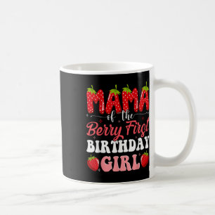 Caneca De Café Mamãe Do Primeiro Aniversário Da Garota Strawberr