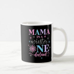 Caneca De Café Mamãe Em Um Onederland De Inverno Garota De Aniver