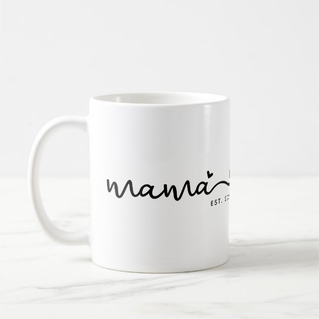 Caneca De Café Mamãe Est. Presente do Dia de as mães de Script Ch (Esquerda)