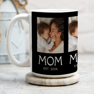 Caneca De Café Mamãe Estabelecida Tipografia Preta 3 Foto