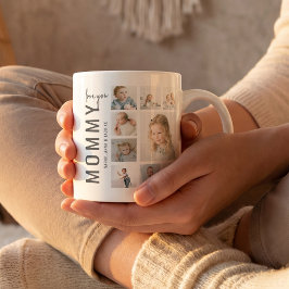 Caneca De Café Mamãe | Eu Te Amo | Colagem de Fotos
