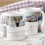 Caneca De Café Mamãe | Felicidade é Caligrafia Cardíaca 6 Foto<br><div class="desc">Colagem de fotos com 6 das suas fotos favoritas e o seu texto personalizado. "felicidade é" é escrita à mão em caligrafia elegante, elegante, terminada com um coração de amor, e a modelo está pronta para você terminar a citação. A amostra de texto diz: "felicidade é tê-lo como minha mamãe:...</div>