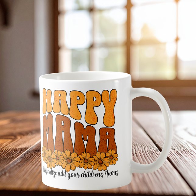 Caneca De Café Mamãe Feliz e Fofo Browns personalizam (Criador carregado)