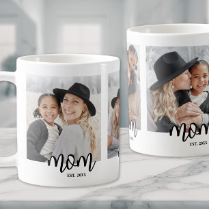 Caneca De Café Mamãe Fundada Colagem de 3 Fotos