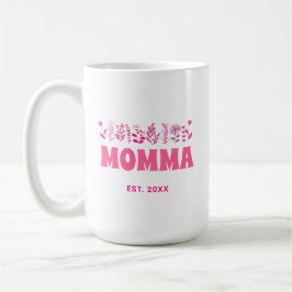Caneca De Café Mamãe Groovy Fllower Vintage Pink Floral Custom Mã