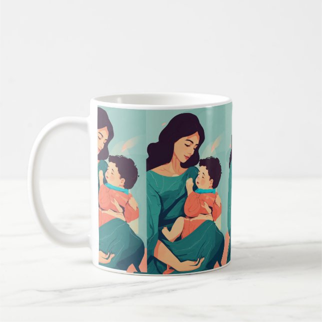 Caneca De Café mamãe imprimiu Mug (Esquerda)