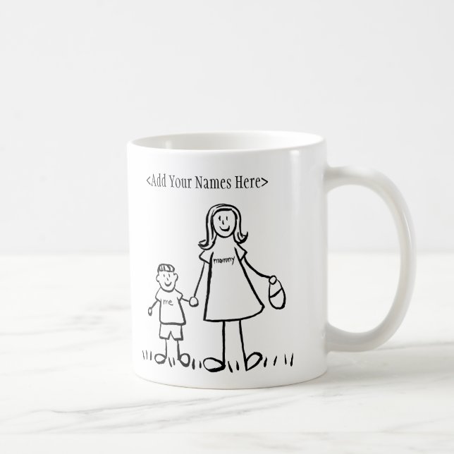 Caneca De Café Mamãe & Me (Personalizar Nomes) (Direita)