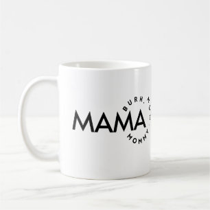 Caneca De Café Mamãe Negra e Branca Moderna Mãe Bruh