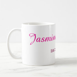 Caneca De Café Mamãe & Papai nome do casal de novos pais ano est.