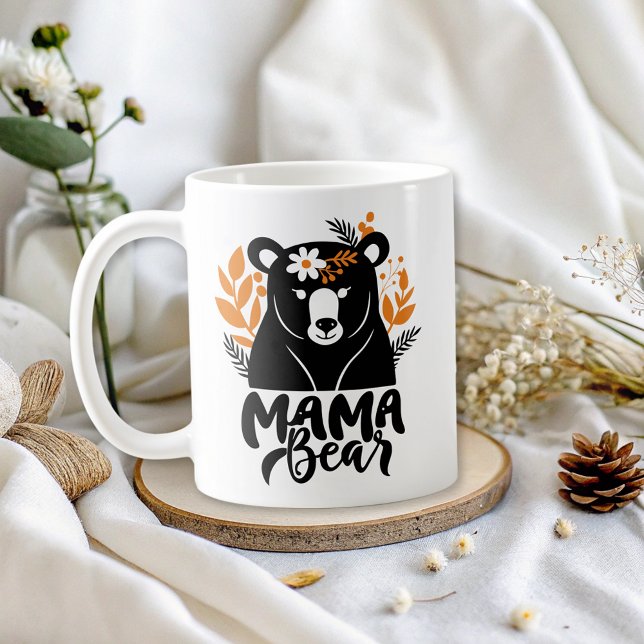 Caneca De Café Mamãe Ursa Flores Elegantes Mãe (Criador carregado)