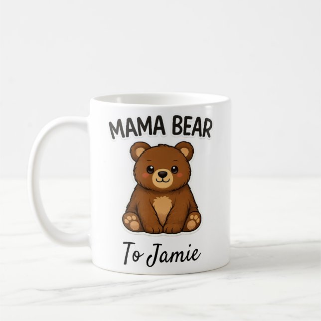 Caneca De Café Mamãe Urso e Bebê Urso (Esquerda)