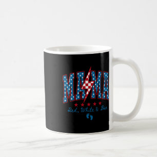 Caneca De Café Mamãe Vermelha Branca e Devido 4 de Julho Gravidez