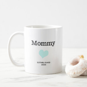 Caneca De Café Mamães, Coração Azul, Personalização de Fotos