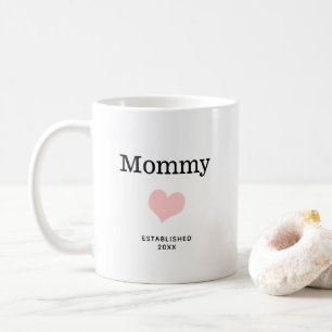 Caneca De Café Mamães, Coração Rosa, Personalização de Fotos