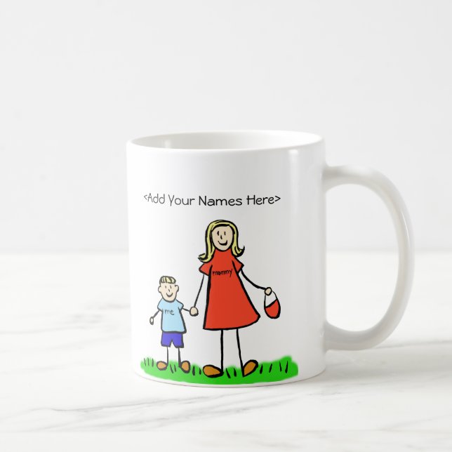 Caneca De Café Mamães e Filho - Louras Familiares Personalizadas (Direita)