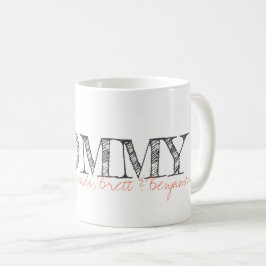 Caneca De Café MAMÃES Nomes de Crianças Mantém-em-Fato A Tipograf