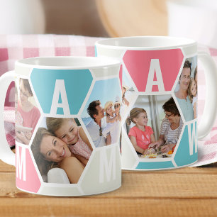 Caneca De Café Mamaw 5 Foto Editável 5 Letras Honeycomb