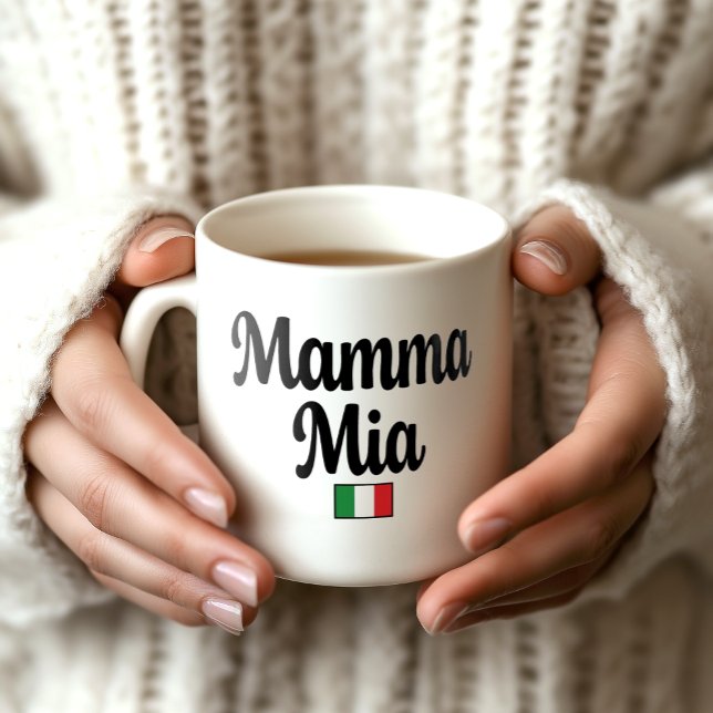 Caneca De Café Mamma Mia Italian Flag Mug (Mamma Mia Italian Flag Mug - Classic Italian Saying Gift)