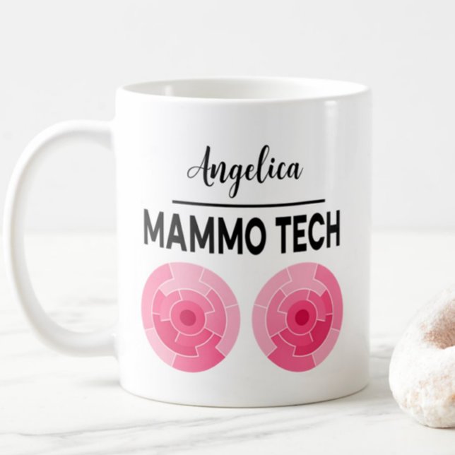 Caneca De Café MAMMO TECH Personalizar Nome Técnico em Raio-X (Criador carregado)