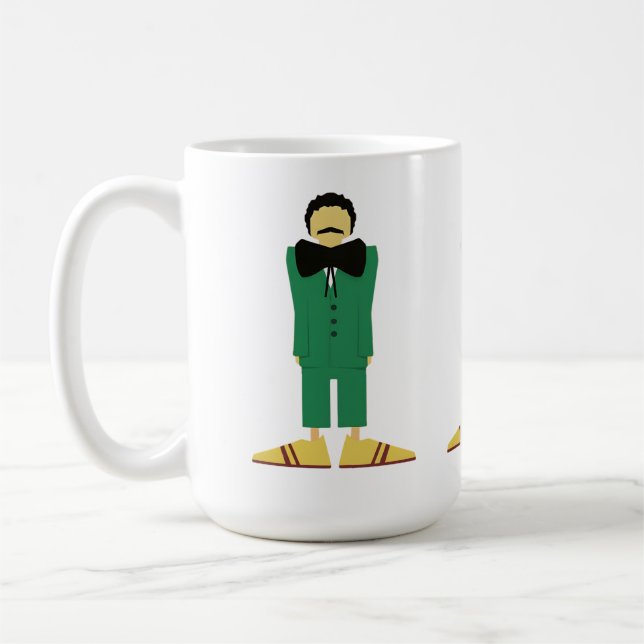 Caneca De Café  Man in Green Suit Art Retro Abstract (Esquerda)