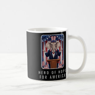Caneca De Café Manada De Elefantes Republicanos De Esperança Para