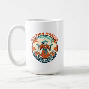 Caneca De Café Mancer de Golfinhos Magia Oceânica Arte Japonesa R