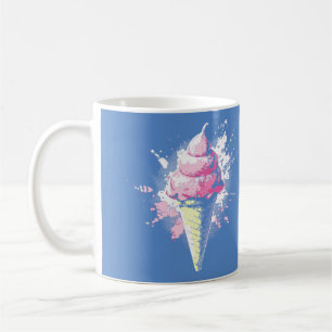 Caneca De Café Mancha de Sorvete Rosa Abstrata Distorcida