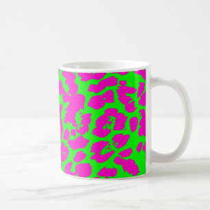 Caneca De Café Manchas Abstrato Cheetah de cor brilhante