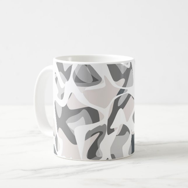 Caneca De Café Manchas Cinza Claro Padrão manchado abstrato (Frente Esquerda)
