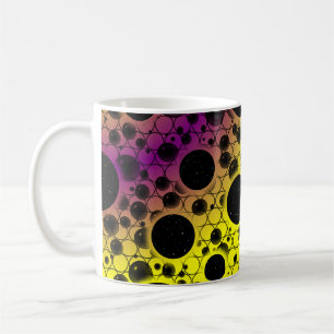 Caneca De Café Manchas de Bolha Espacial - Amarelo/Roxo
