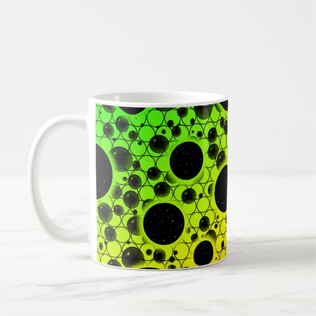 Caneca De Café Manchas de Bolha Espacial - Arco-íris BGYOR (Esquerda)