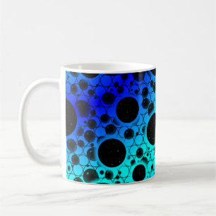 Caneca De Café Manchas de Bolha Espacial - Ciano/Azul