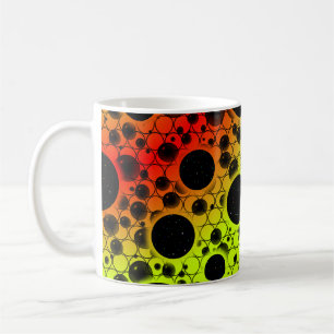 Caneca De Café Manchas de Bolha Espacial - Lima/Vermelho