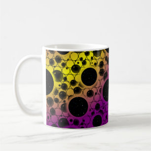Caneca De Café Manchas de Bolha Espacial - Roxo/Amarelo