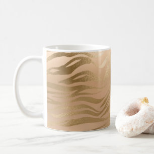 Caneca De Café Manchas de leopardo marrom claro Glamourosas Estam