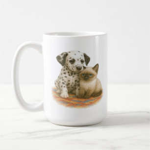 Caneca De Café Manchas e manchas - Pup Dalmaciano e Kitten Siamês