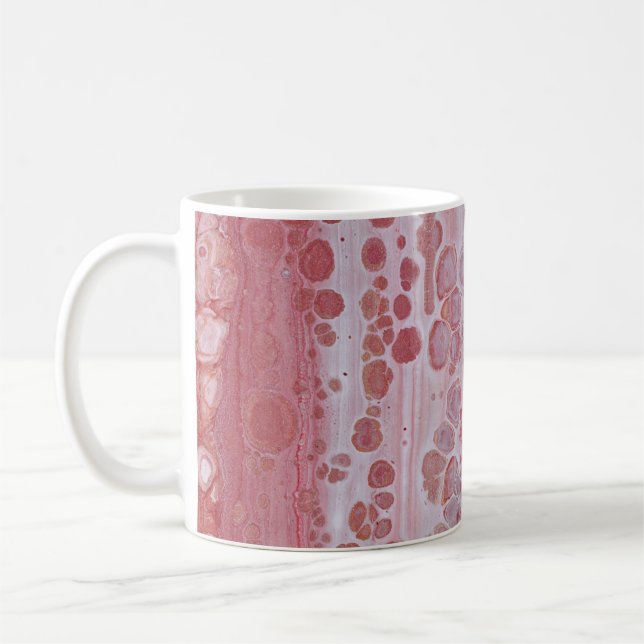 Caneca De Café Manchas Vermelhas e Rosas (Esquerda)