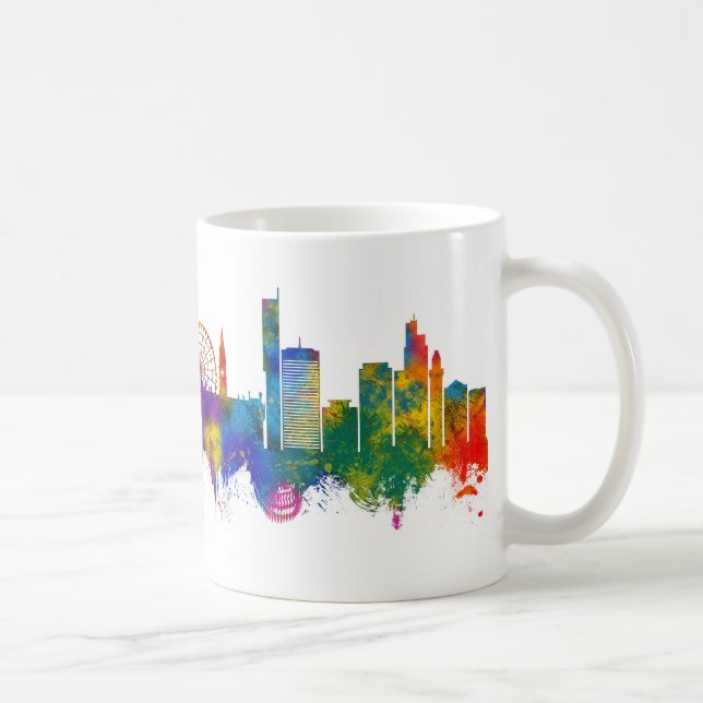Caneca De Café Manchester England Skyline (Direita)