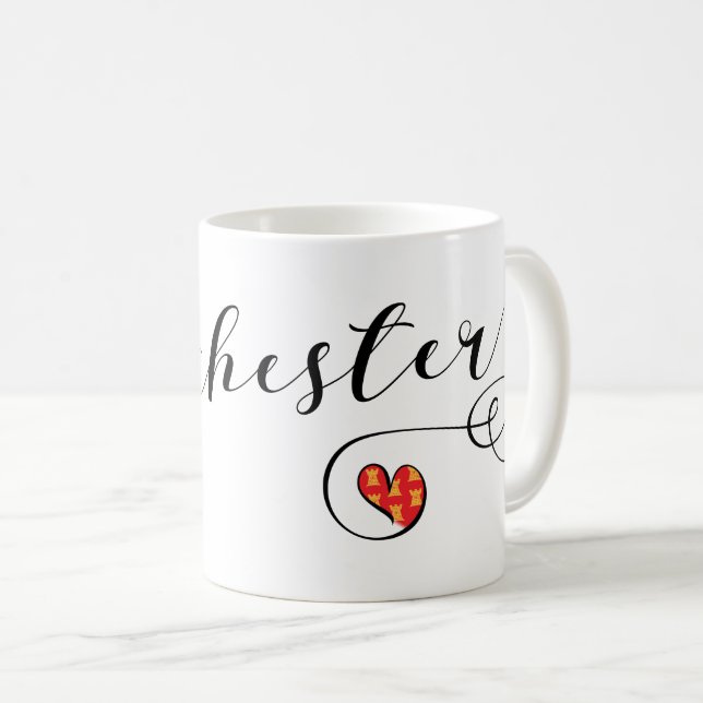 Caneca De Café Manchester Heart Mug, Inglaterra (Frente Esquerda)