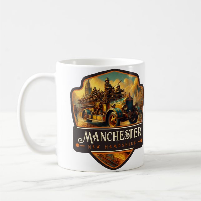 Caneca De Café Manchester, Nova Hampshire | Vintage (Esquerda)