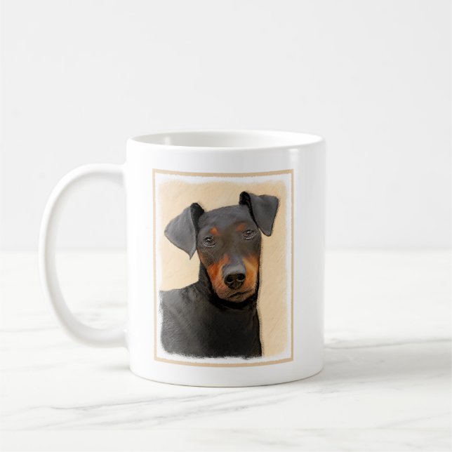 Caneca De Café Manchester Terrier Pintura Original (Esquerda)