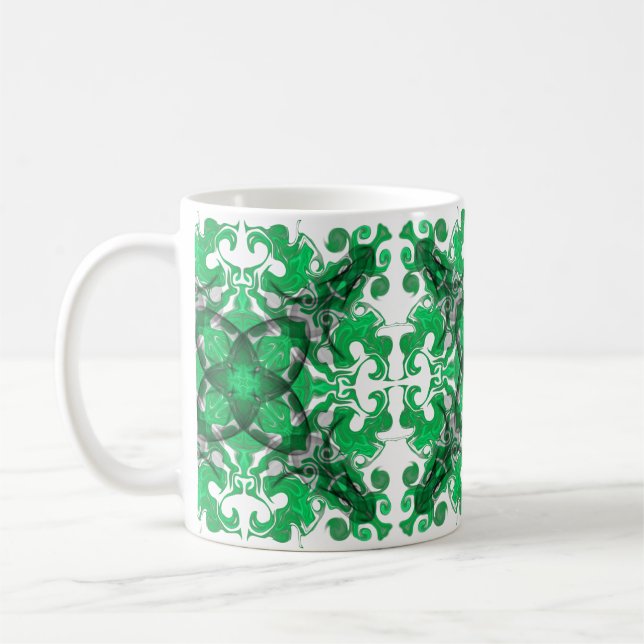 Caneca De Café Mandala abstrato, redemoinho de borboleta psicodél (Esquerda)