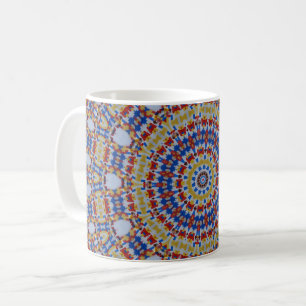 Caneca De Café Mandala amarelo azul