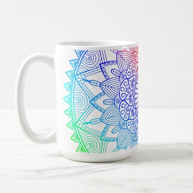 Caneca De Café Mandala Arco-íris (Esquerda)