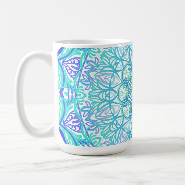 Caneca De Café Mandala colorida (Esquerda)