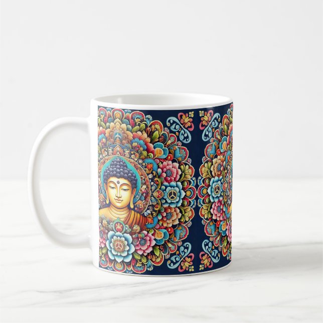 Caneca De Café Mandala com buddha (Esquerda)