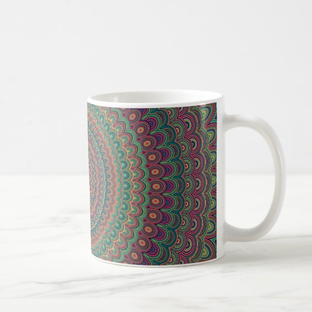 Caneca De Café Mandala da flor (Direita)