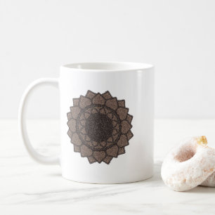 Caneca De Café Mandalá de Grão de Café-Moderno Orgânico-Amantes d